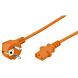 Stromkabel mit Schukostecker und Gerätebuchse C13 – Orange - 3 Meter