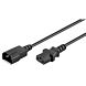 Verlängerungskabel mit Schukostecker und Adapter – C13 auf C14 – Schwarz –0.5 Meter