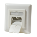 Dose Unterputz Vertikal Cat. 6/ Class E zweifach, geschirmt, 2 x RJ45 Elfenbein