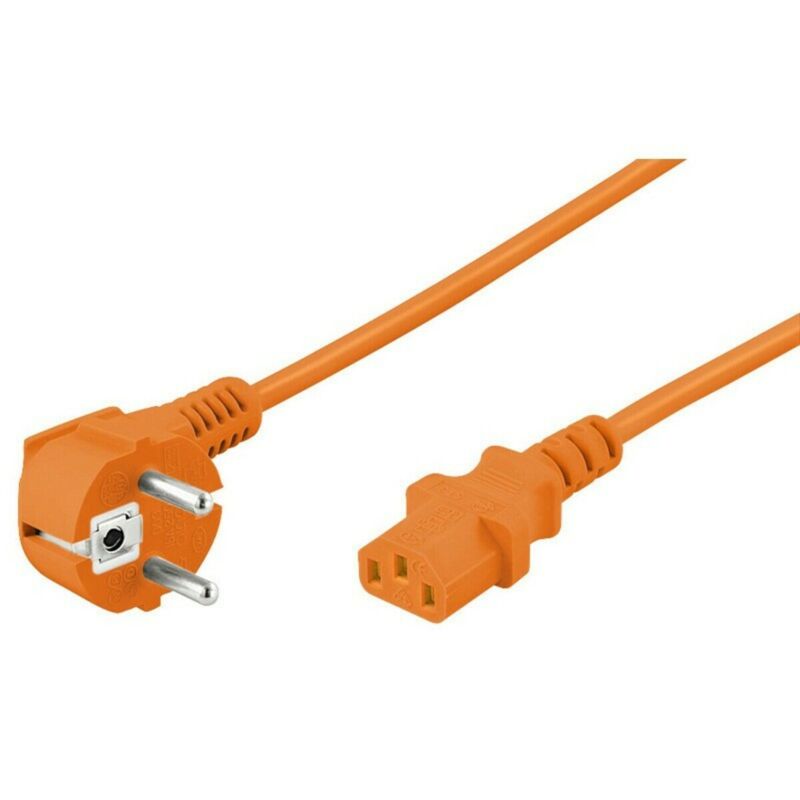 Stromkabel mit Schukostecker und Gerätebuchse C13 – Orange - 3 Meter