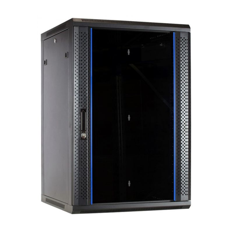 22 HE Serverschrank, Wandgehäuse mit Glastür (BxTxH) 600 x 600 x 1200mm