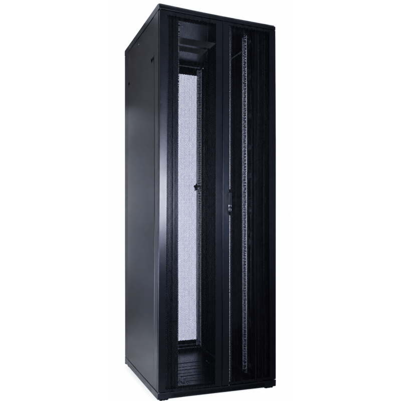 47 HE 19” Serverschrank, mit perforierter Doppelflügeltüren vorne und hinten (BxTxH) 600 x 800 x 2200mm 