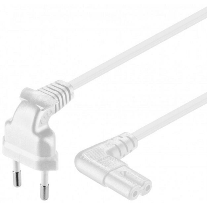 Stromkabel mit Eurostecker und Gerätebuchse C7 – Weiß - 1 Meter