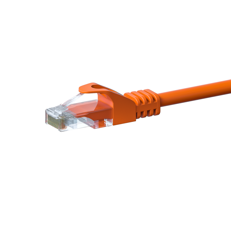 CAT5e Netzwerkkabel, U/UTP, 7,50 meter, Orange, 100% Kupfer