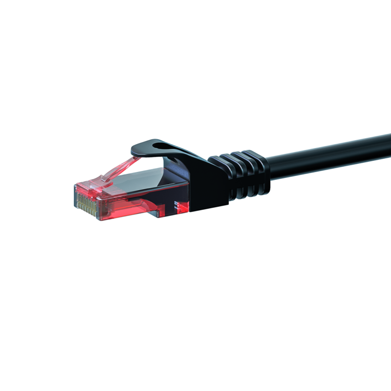 CAT6 Netzwerkkabel, U/UTP, 0,15 Meter, Schwarz, 100% Kupfer