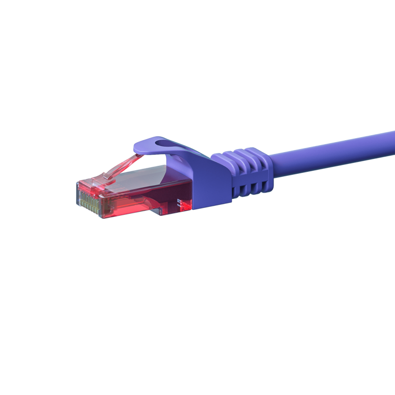 CAT6 Netzwerkkabel, U/UTP, 7,5 Meter, Viollett, 100% Kupfer
