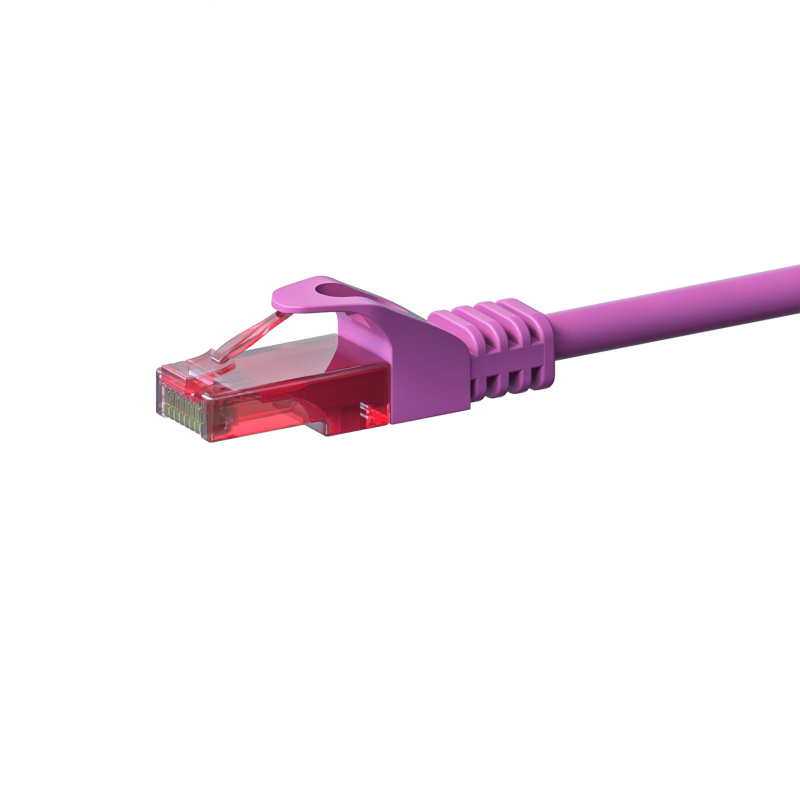 CAT6 Netzwerkkabel, U/UTP, 0,15 Meter, Rosa, 100% Kupfer