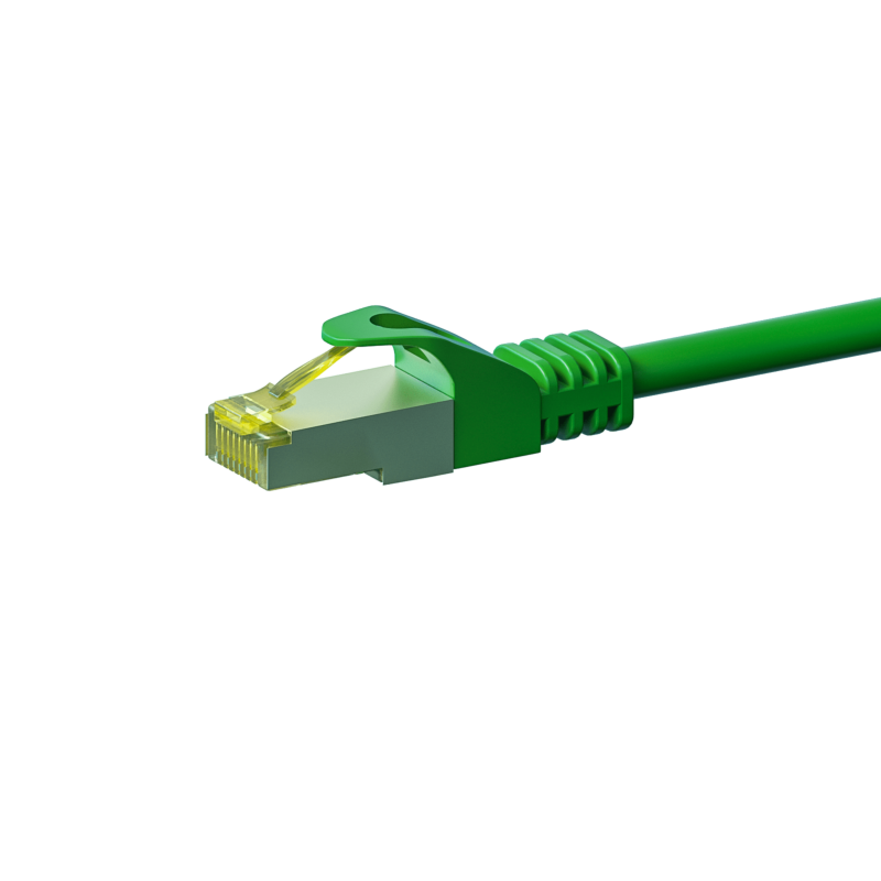 RJ45 Netzwerkkabel S/FTP (PiMF), mit CAT 7 Rohkabel, Grün, 10m