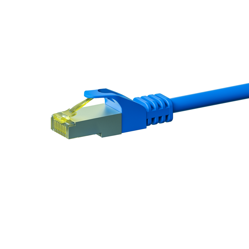 RJ45 Netzwerkkabel S/FTP (PiMF), mit CAT 7 Rohkabel, Blau, 3m