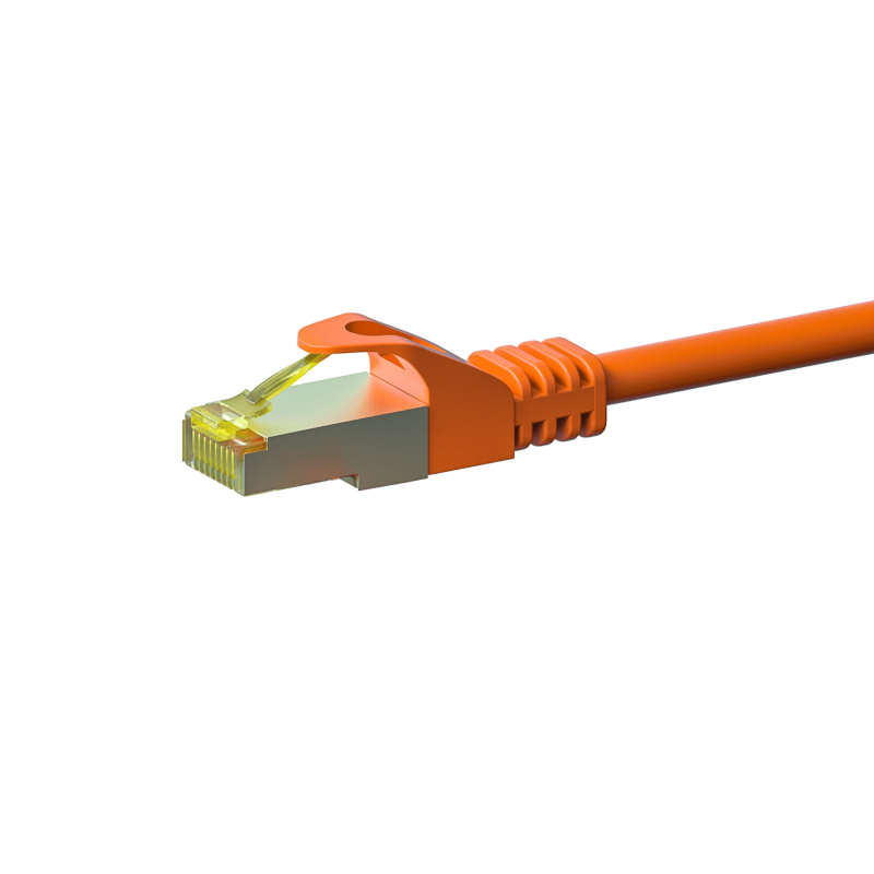 RJ45 Netzwerkkabel S/FTP (PiMF), mit CAT 7 Rohkabel, Orange, 50m