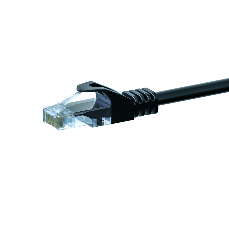 CAT5e Netzwerkkabel, U/UTP, 2 meter, Schwarz, 100% Kupfer