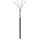 CAT6 Outdoor Netzwerkkabel, SF/UTP, AWG 23/1 (Starrleiter), 305 Meter, Schwarz, CCA