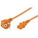 Stromkabel mit Schukostecker und Gerätebuchse C13 – Orange - 3 Meter