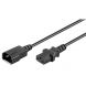 Verlängerungskabel mit Schukostecker und Adapter – C13 auf C14 – Schwarz –2 Meter