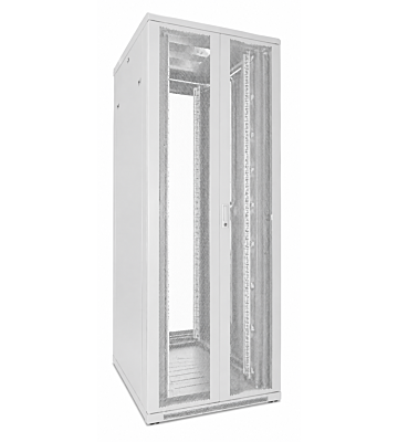 47 HE 19" Serverschrank, mit perforierten Doppelflügeltüren vorne und hinten, Weiß, (BxTxH) 800x800x2200mm