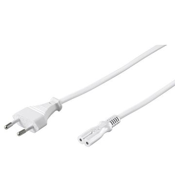 Stromkabel mit Eurostecker und Gerätebuchse C7 – Weiß - 5 Meter