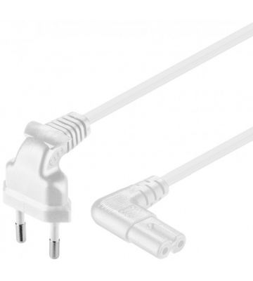 Stromkabel mit Eurostecker und Gerätebuchse C7 – Weiß - 1 Meter