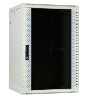 22 HE Serverschrank, Wandgehäuse mit Glastür (BxTxH) 600 x 600 x 1200mm weiß 