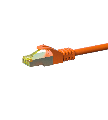 RJ45 Netzwerkkabel S/FTP (PiMF), mit CAT 7 Rohkabel, Orange, 0,25m