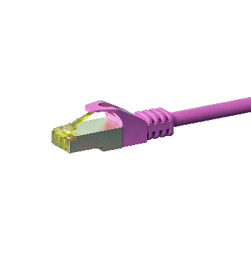 RJ45 Netzwerkkabel S/FTP (PiMF), mit CAT 7 Rohkabel, Rosa, 3m