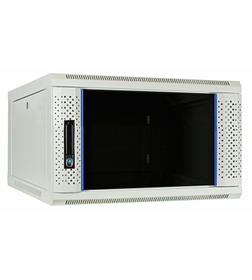4 HE Serverschrank, Wandgehäuse mit Glastür, Weiß, (BxTxH) 600 x 600 x 280mm