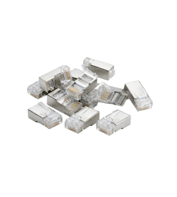 RJ45 CAT 6 Netzwerkstecker – geschirmt - für Starrleiter - 10 Stück
