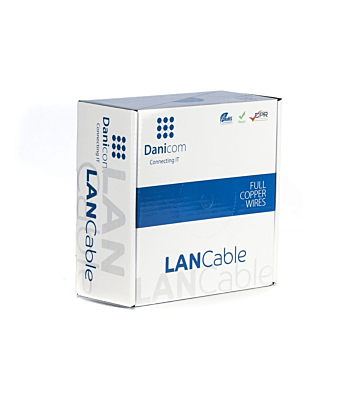 DANICOM CAT6A FTP 50m Außenkabel Starrleiter - PE (Fca)