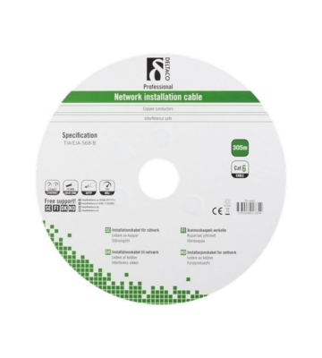 Alfaco Cat6 F/UTP-Kabel auf Rolle starrleiter 305 m grau LSZH – (Eca)