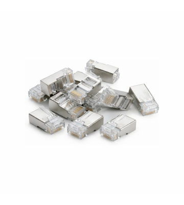 CAT6a Stecker RJ45 geschirmt mit Hilfstück - für flexible Kabel -10 Stück