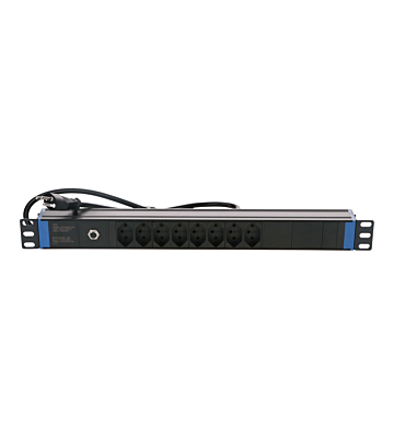 19" Schweizer Steckdosenleiste Surge Protection Overload - 8-fach