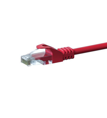 CAT5e Netzwerkkabel, U/UTP, 0,25 Meter, Rot, 100% Kupfer