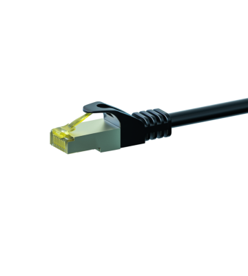 RJ45 Netzwerkkabel S/FTP (PiMF), mit CAT 7 Rohkabel, Schwarz, 1m