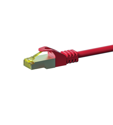 RJ45 Netzwerkkabel S/FTP (PiMF), mit CAT 7 Rohkabel, Rot, 50m