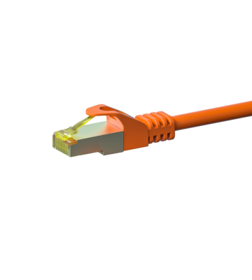 RJ45 Netzwerkkabel S/FTP (PiMF), mit CAT 7 Rohkabel, Orange, 1,50m