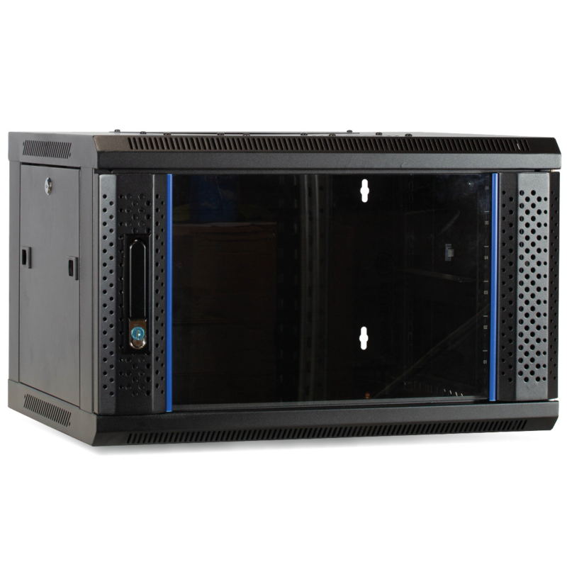 4 HE Serverschrank, Wandgehäuse, mit Glastür (BxTxH) 600 x 450 x 280mm 