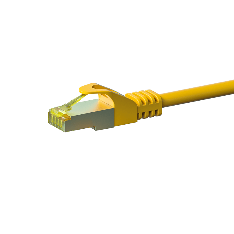 RJ45 Netzwerkkabel S/FTP (PiMF), mit CAT 7 Rohkabel, Gelb, 2m