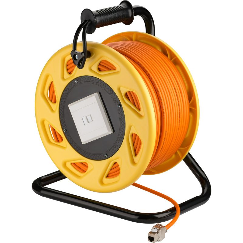 CAT7 S/FTP Kabeltrommel mit CAT6a Keystone Connector - RJ45 - 90 Meter
