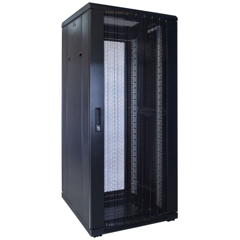 27 HE 19” Serverschrank, mit perforierter Fronttür (BxTxH) 600 x 600 x 1400mm