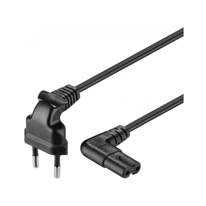 Stromkabel mit Eurostecker und Gerätebuchse C7 – Schwarz - 1 Meter