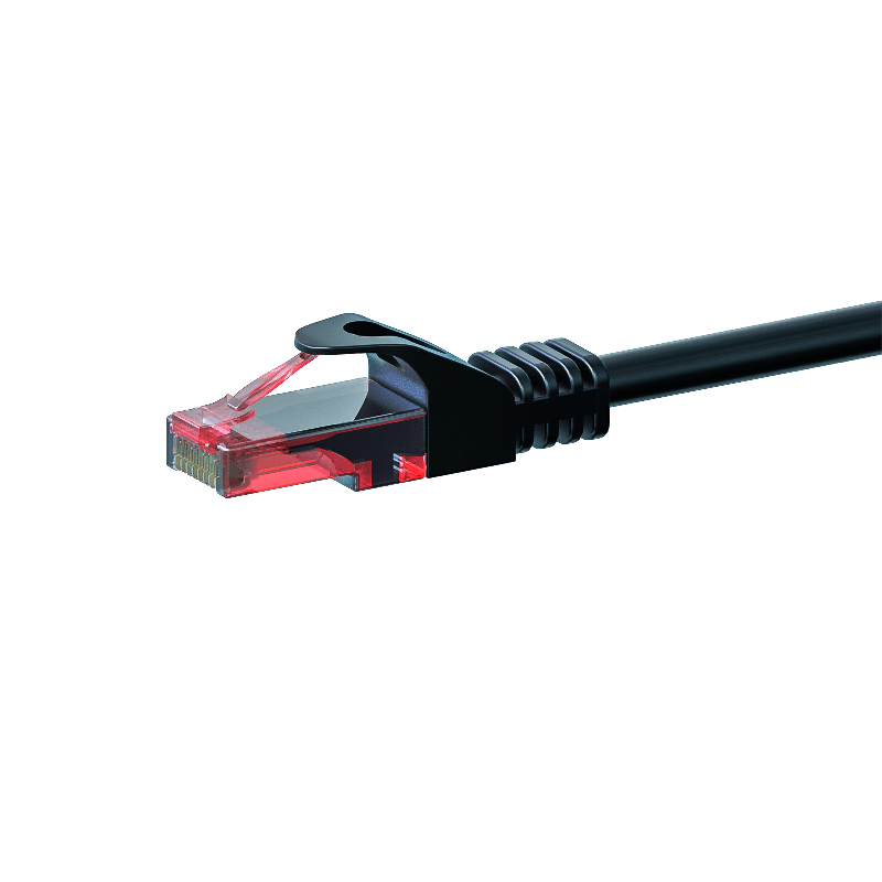 CAT6 Netzwerkkabel, U/UTP, 1 meter, Schwarz, 100% Kupfer
