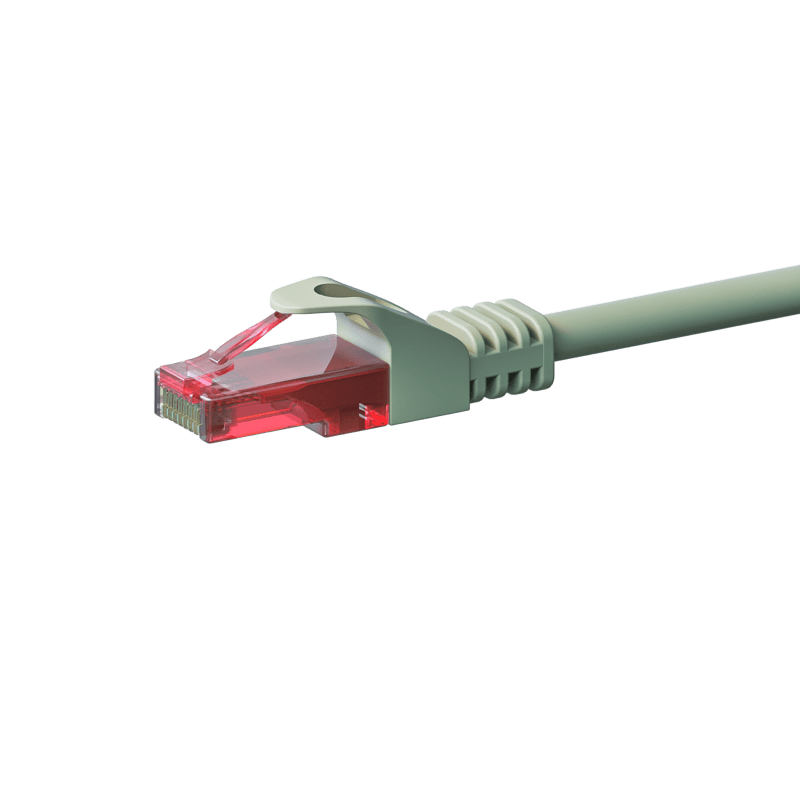 CAT6 Netzwerkkabel, U/UTP, 1 meter, Grau, 100% Kupfer