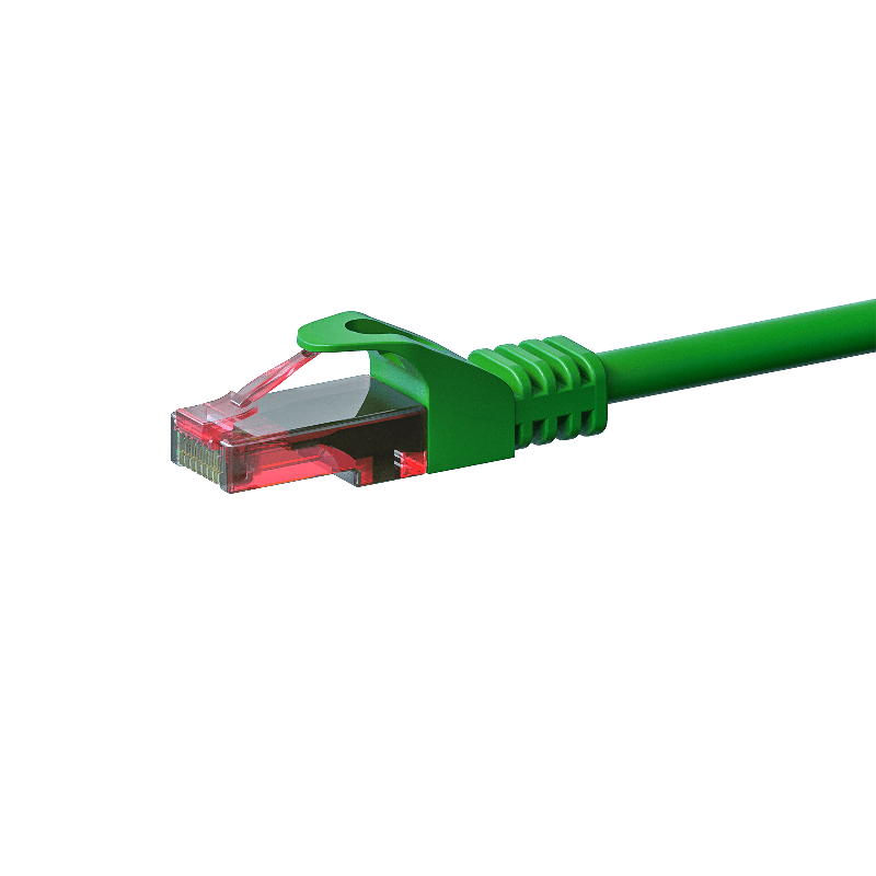 CAT6 Netzwerkkabel, U/UTP, 0,25 Meter, Grün, 100% Kupfer