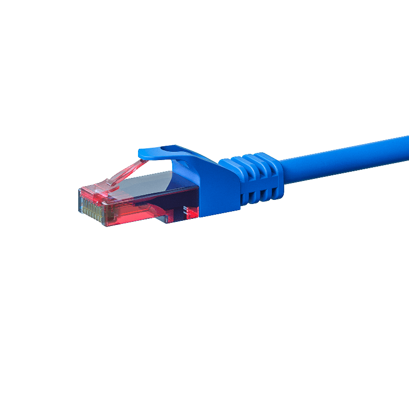 CAT6 Netzwerkkabel, U/UTP, 0,25 Meter, Blau, 100% Kupfer
