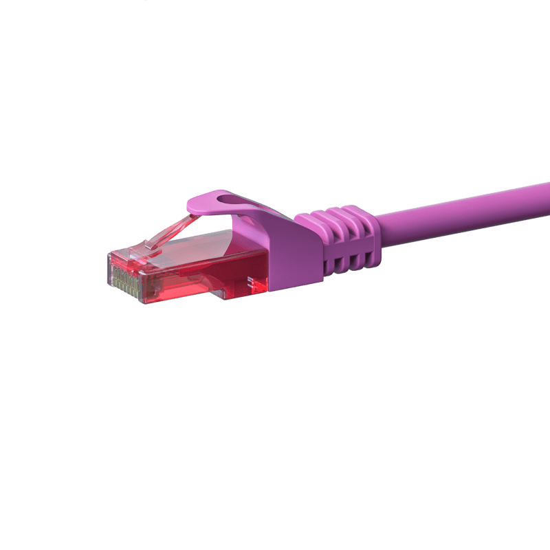 CAT6 Netzwerkkabel, U/UTP, 1 meter, Rosa, 100% Kupfer