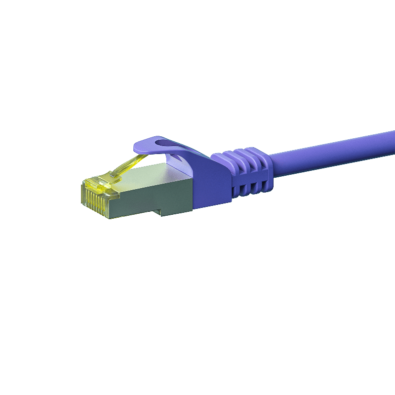 RJ45 Netzwerkkabel S/FTP (PiMF), mit CAT 7 Rohkabel, Violett, 1m
