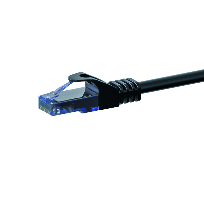 CAT6a Netzwerkkabel 100% Kupfer - U/UTP - 1 Meter - Schwarz