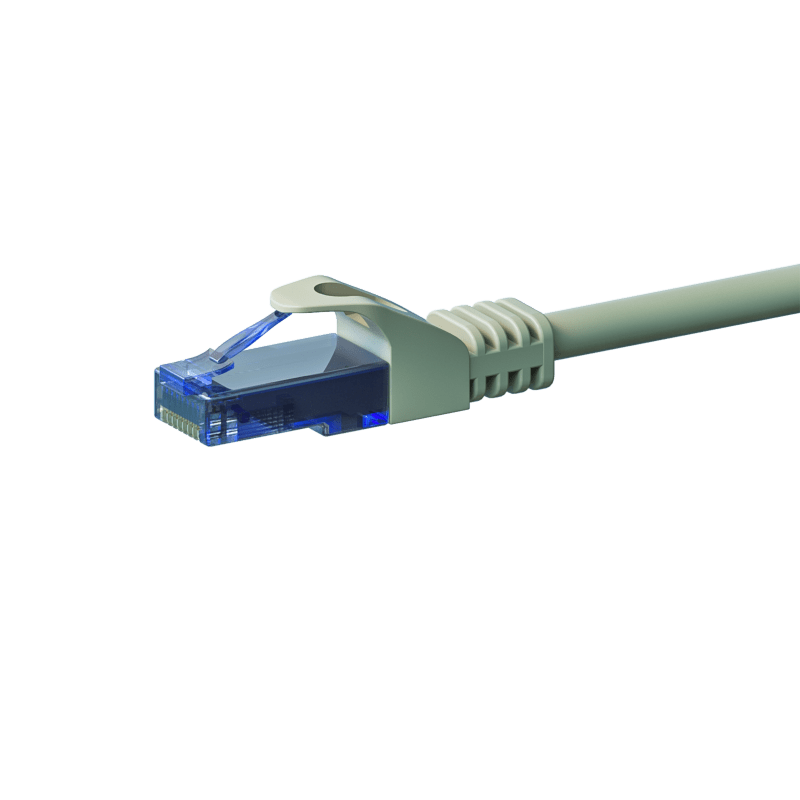 CAT6a Netzwerkkabel 100% Kupfer - U/UTP - 0,15 Meter - Grau