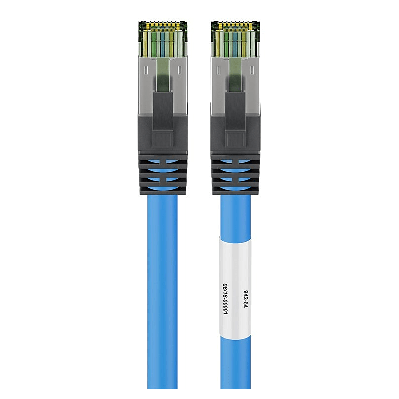 RJ45 Netzwerkkabel S/FTP (PiMF), mit CAT 8 Rohkabel, Blau, 2m