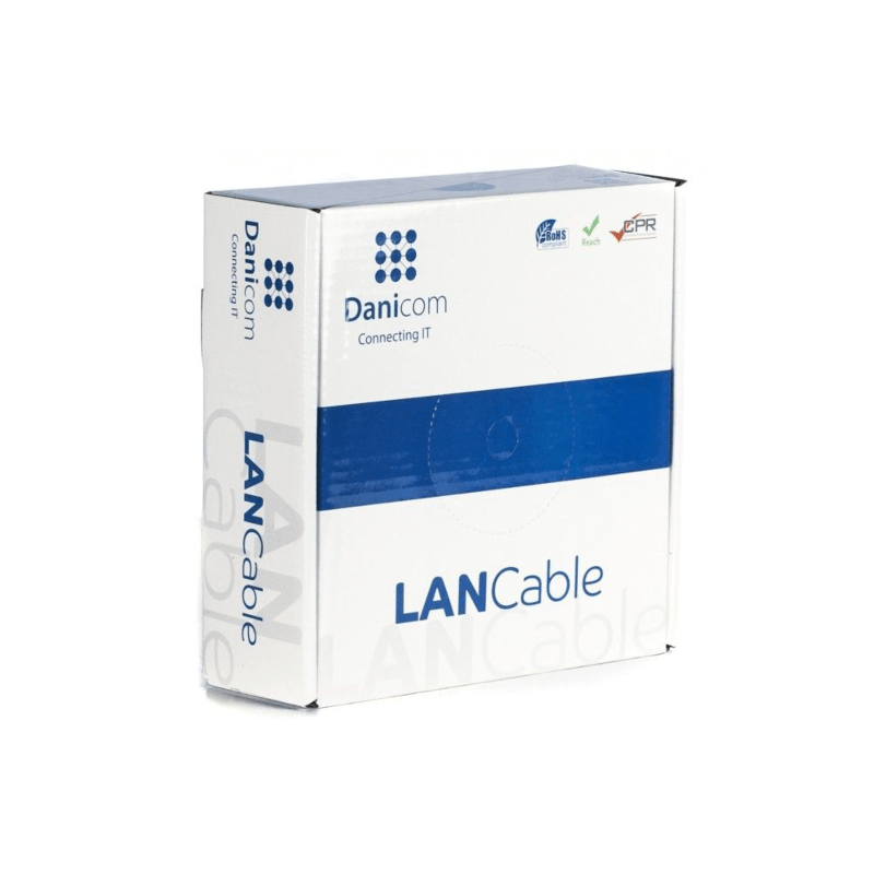 CAT5e Netzwerkkabel, U/UTP, AWG 24/1 (Starrleiter), 100 Meter, Grau, CCA