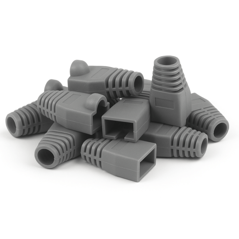 DANICOM RJ45 Kabeltülle Grau Groß - 10 Stück
